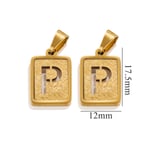 Gold color / 1 Piece Simple Fashionable Style Square Letter P Shape Titanium Steel  Gold Color Unisex Pendant Picture16